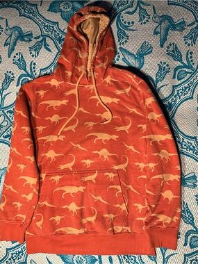 RARE Creative Destruction All-Over Dinosaur Print Pullover Hoodie 🦖 ✨